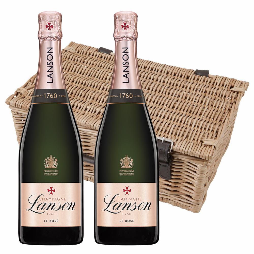 Lanson Le Rose Champagne 75cl Twin Hamper (2x75cl)